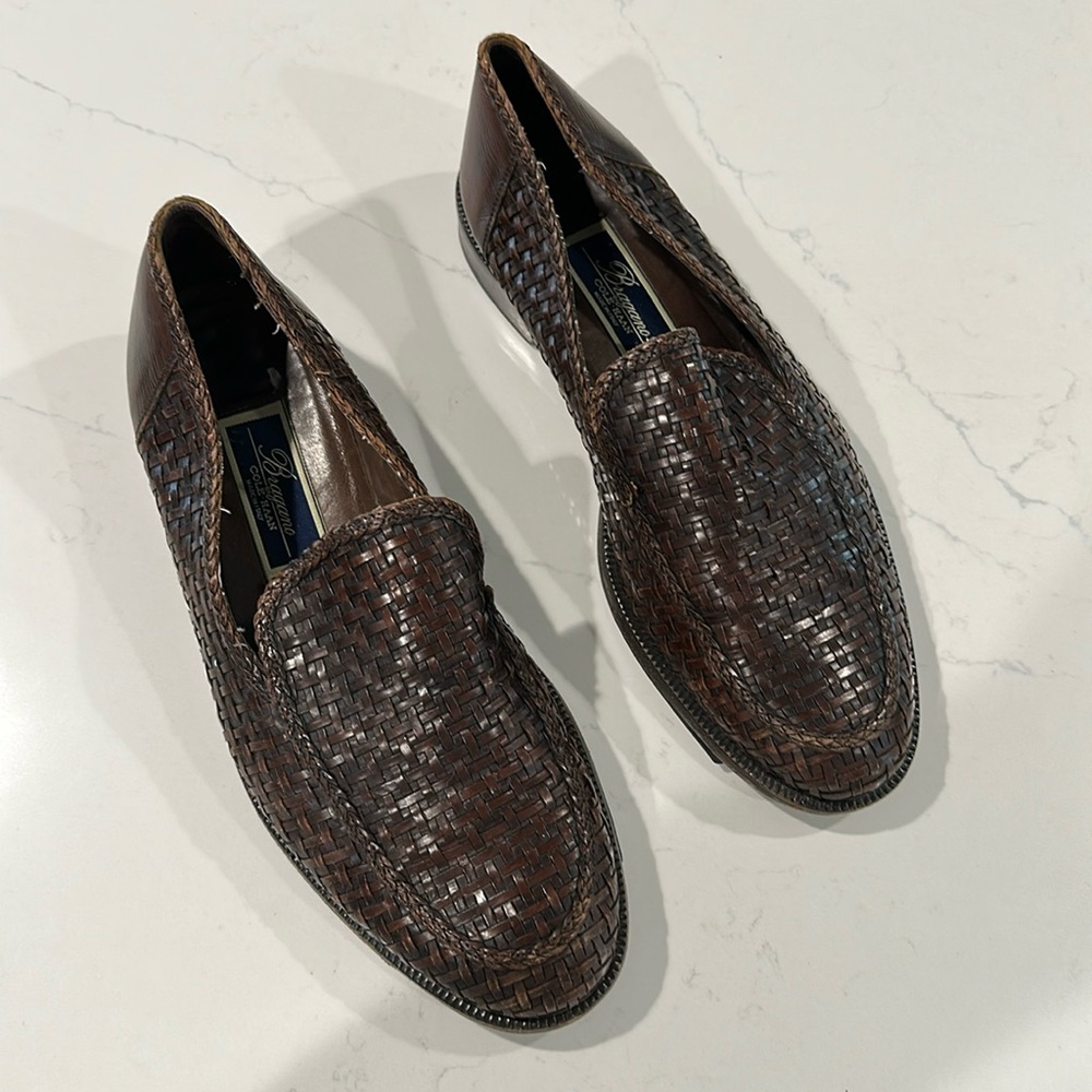 Bragano By Cole Haan Men's Brown Woven Leather Shoes 10D